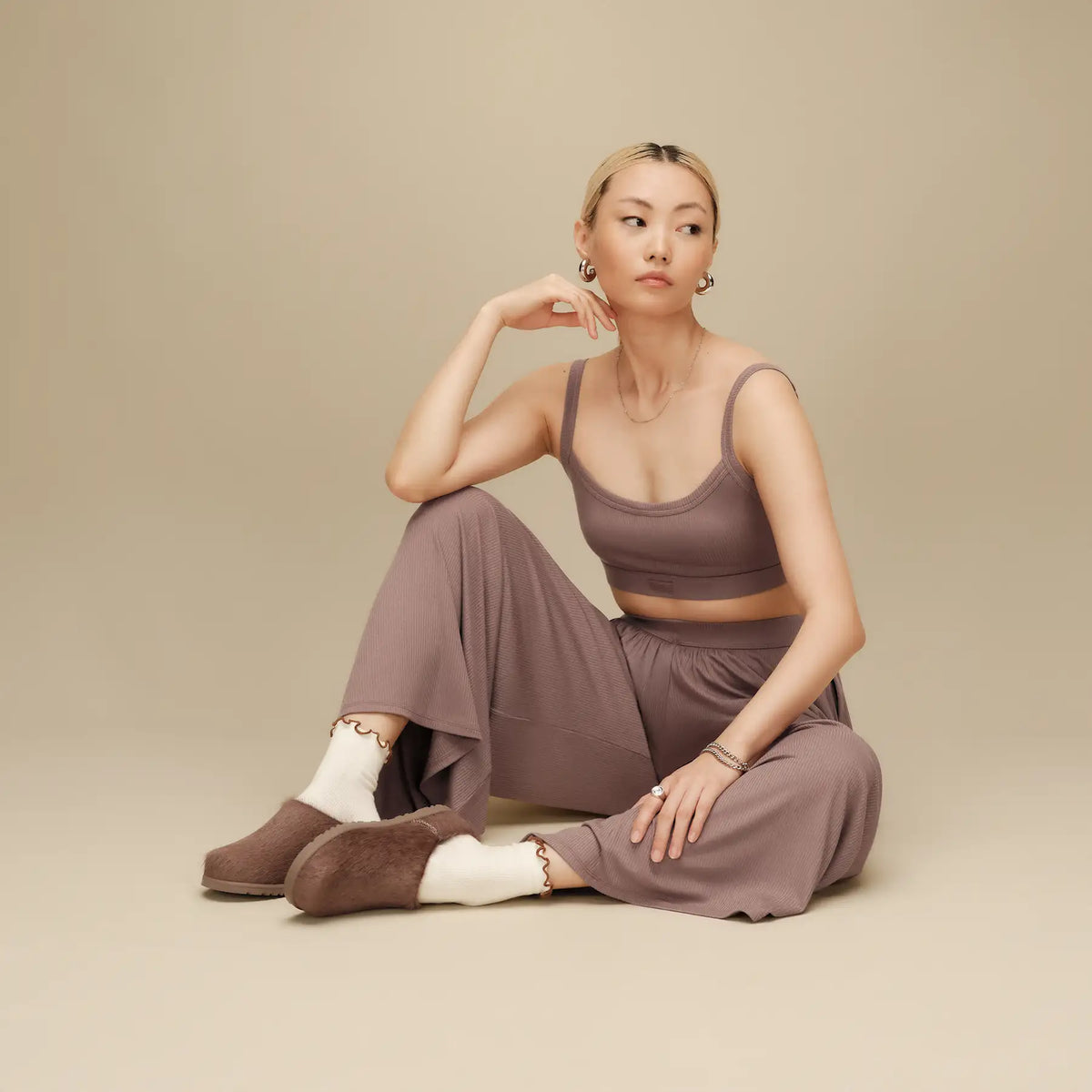 UGG Sabot Otzo Calf Hair Donna in Caribou