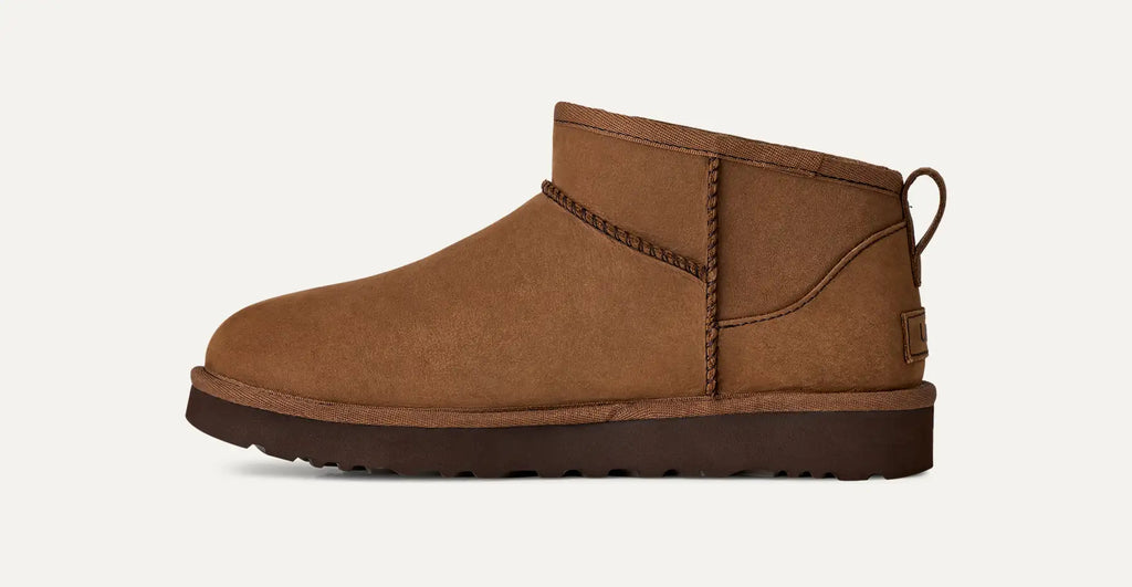 UGG Stivali Classic Ultra Mini Nubuck Donna in Dark Chestnut