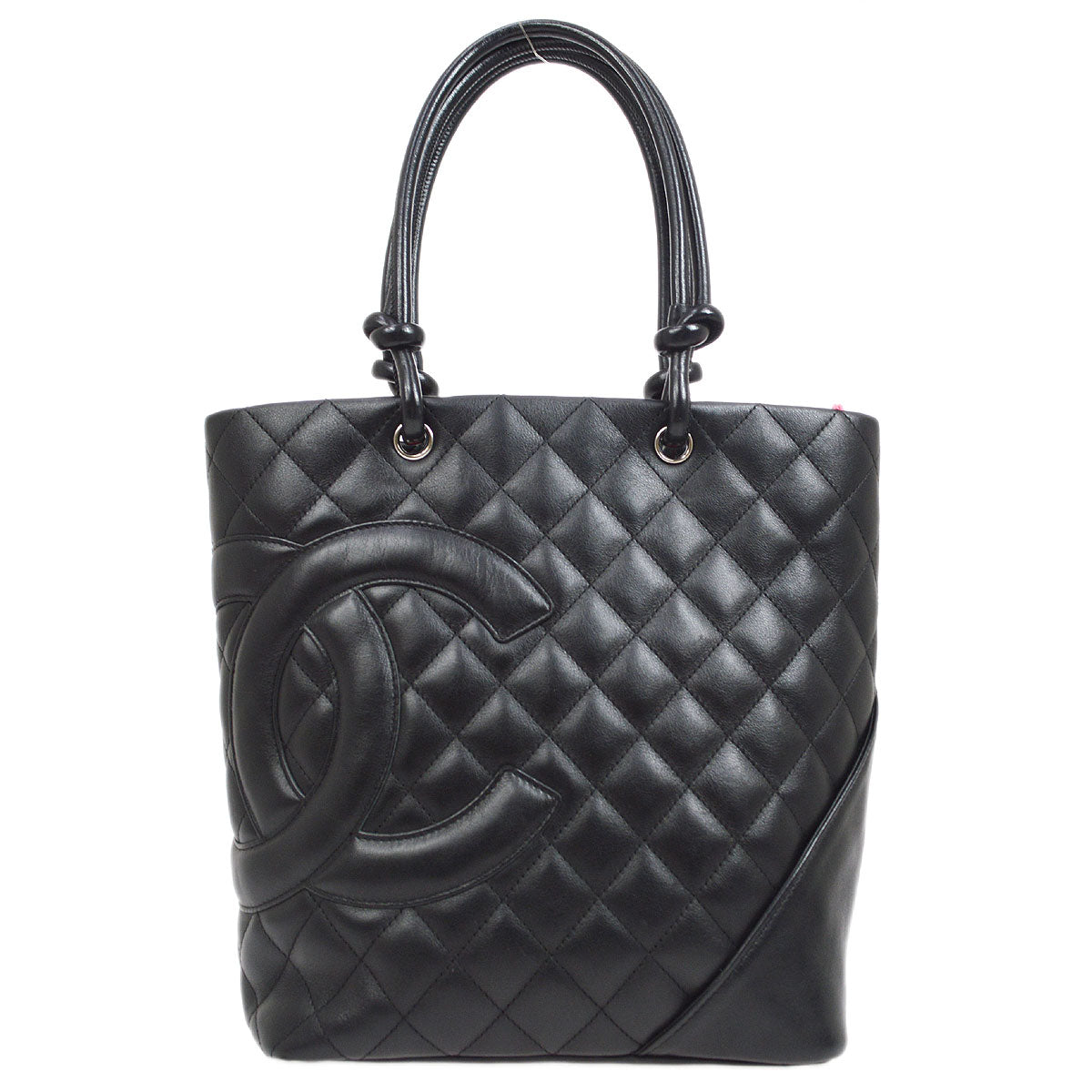 CHANEL 2004-2005 Cambon Ligne Tote Bag Black Calfskin – Accessorio premium elegante