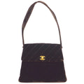 CHANEL 1997-1999 Quilted Flap Shoulder Bag Large Brown Velvet – Accessorio premium elegante