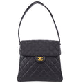 CHANEL 1996-1997 Double Side Classic Flap Shoulder Bag Medium Black Caviar – Accessorio premium elegante