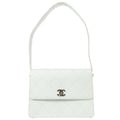 CHANEL 1998 Flap Shoulder Bag Small White Calfskin – Accessorio premium elegante