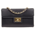 CHANEL * Double Chain Shoulder Bag Black Satin – Accessorio premium elegante