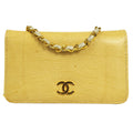 CHANEL * Full Flap Chain Shoulder Bag Beige Lizard – Accessorio premium elegante