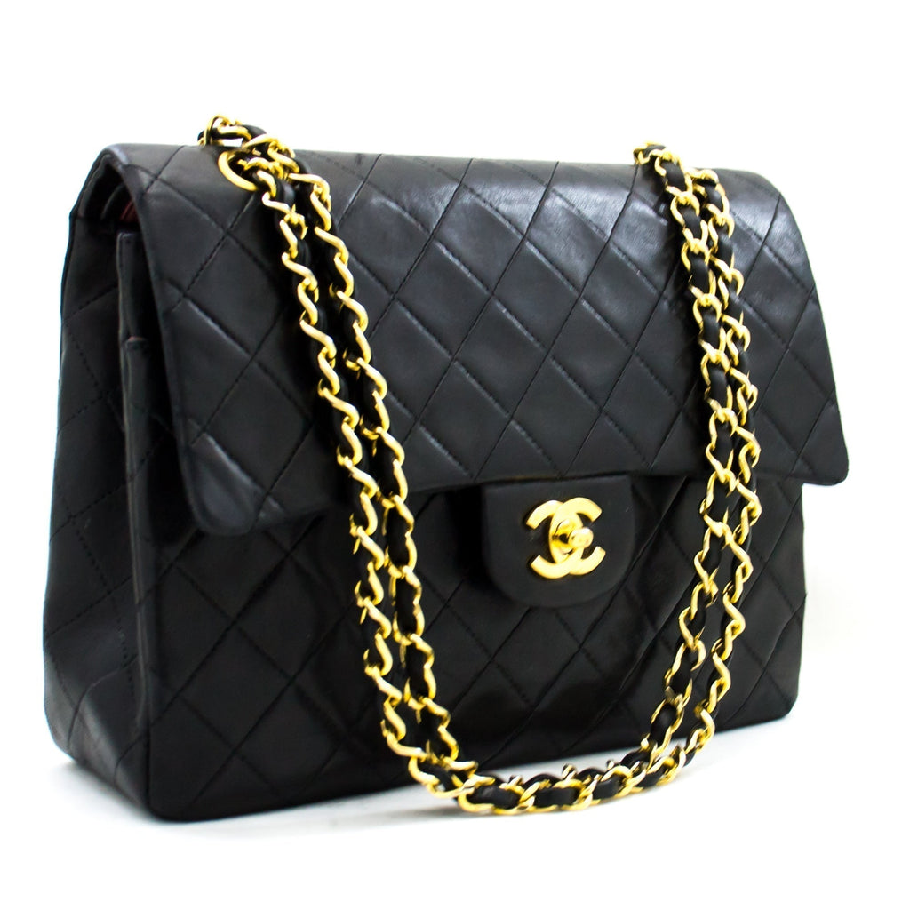 CHANEL 2.55 Double Flap Square Chain Shoulder Bag Black Lambskin i14 – Accessorio premium elegante