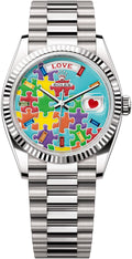 Rolex Day-Date 36 Puzzle Emoji Jigsaw Motif – Accessorio premium elegante