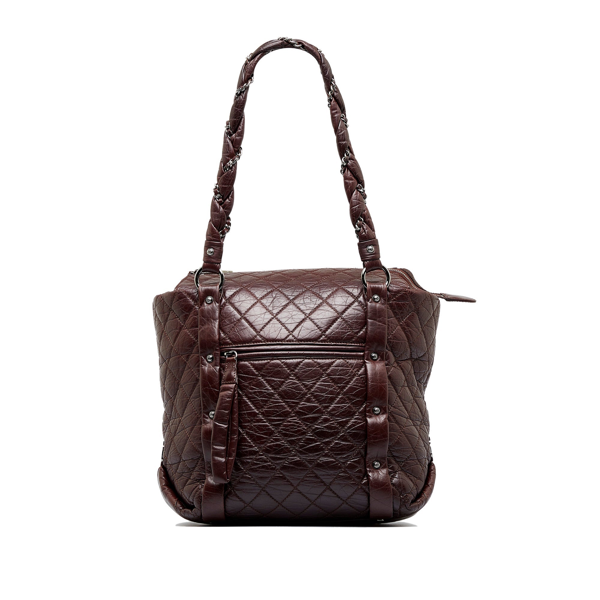 Brown Chanel Lady Braid Shopping Tote – Accessorio premium elegante