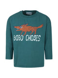 T-shirt con stampa grafica per bambino Bobo Choses verde con stampa logo sul davanti – Accessorio premium elegante