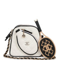 Chanel "Monte-Carlo" Mini Crossbody Tennis Bag White Canvas Light Gold Hardware – Accessorio premium elegante
