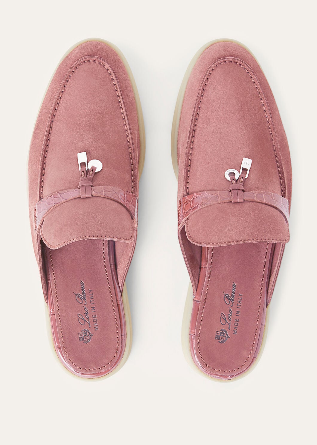 Mocassini Babouche Charms Walk in Suède Rosa
