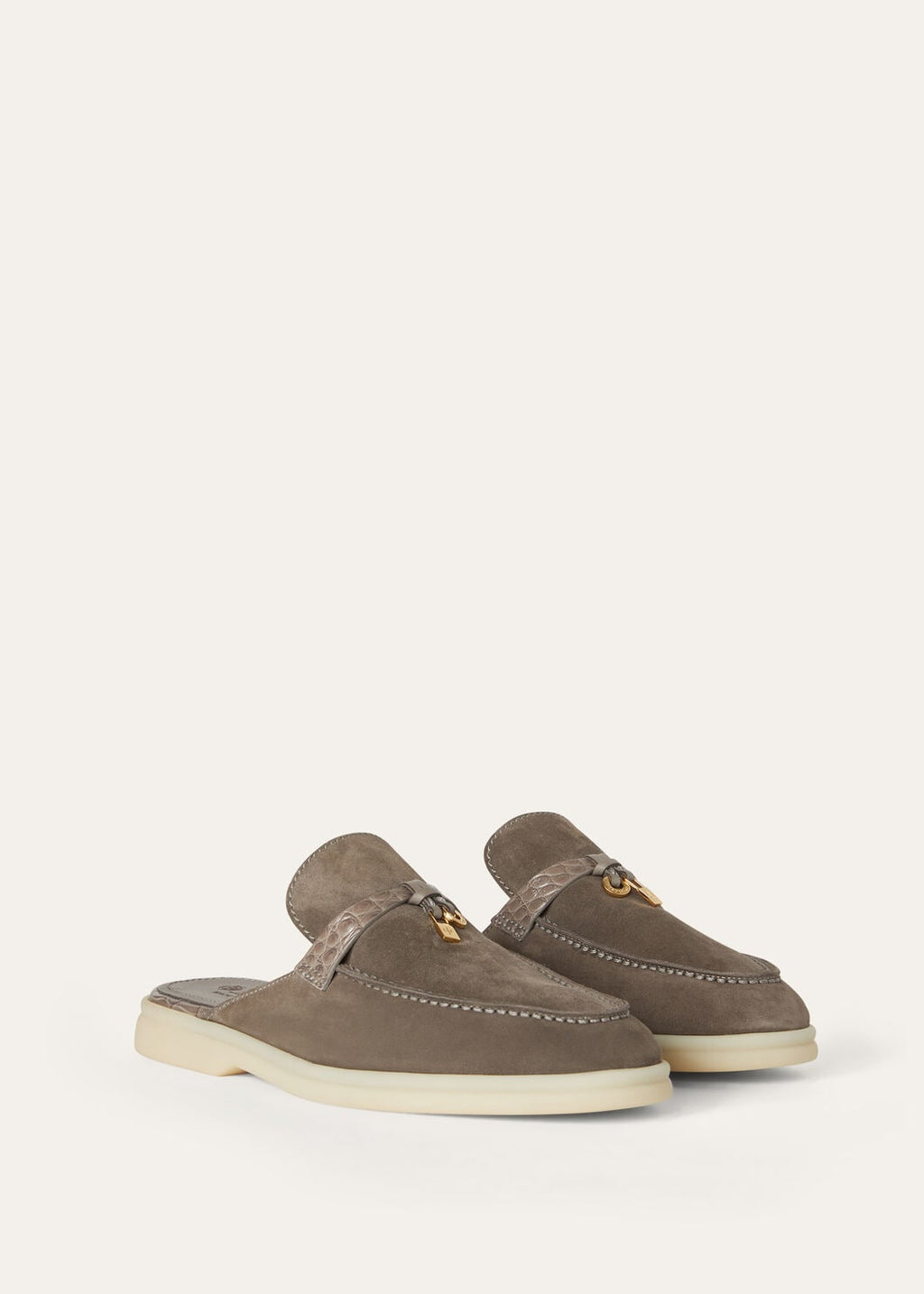 Mocassini Babouche Charms Walk in Suède Grigio Donna