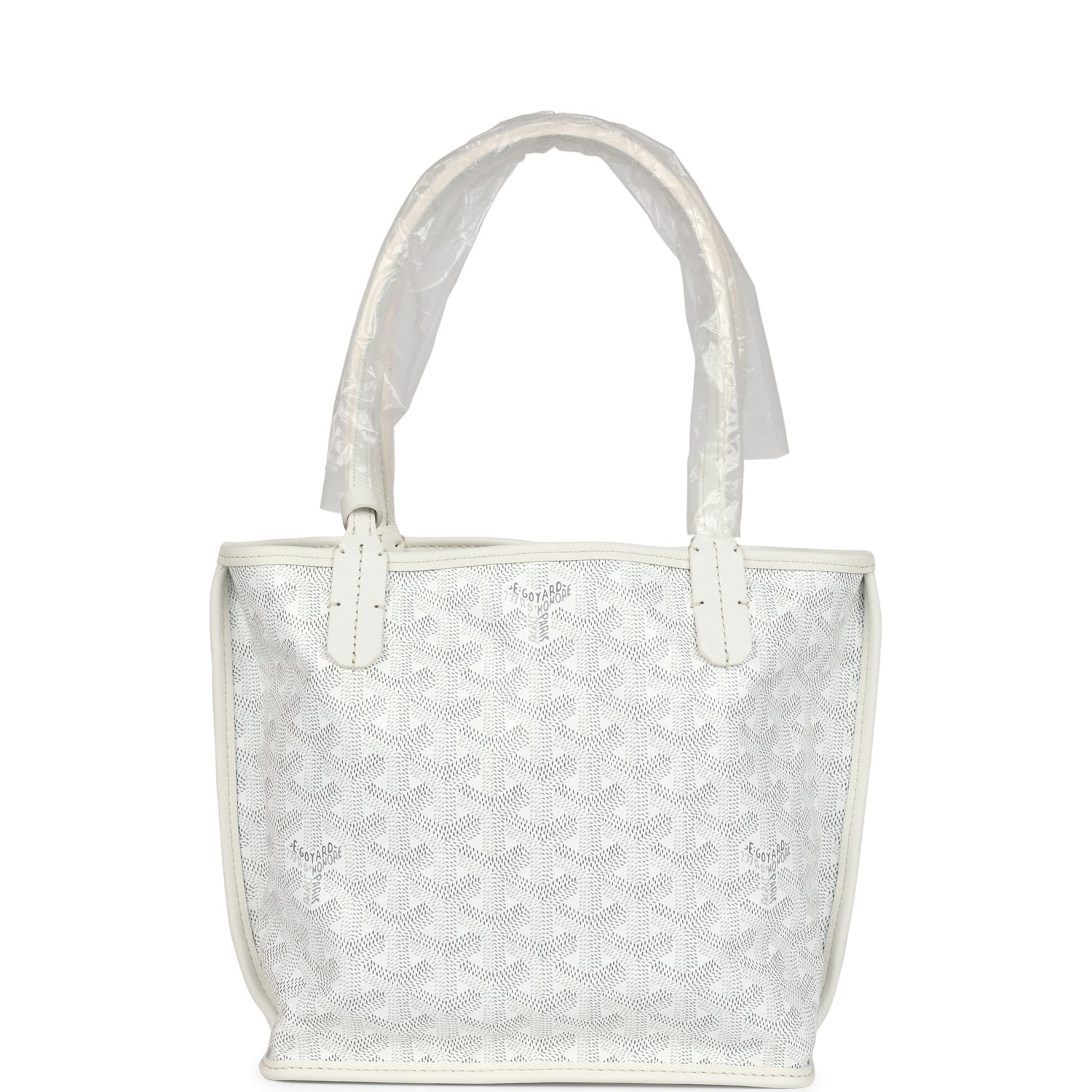 Goyard Goyardine Anjou White Mini Bag Palladium Hardware – Accessorio premium elegante