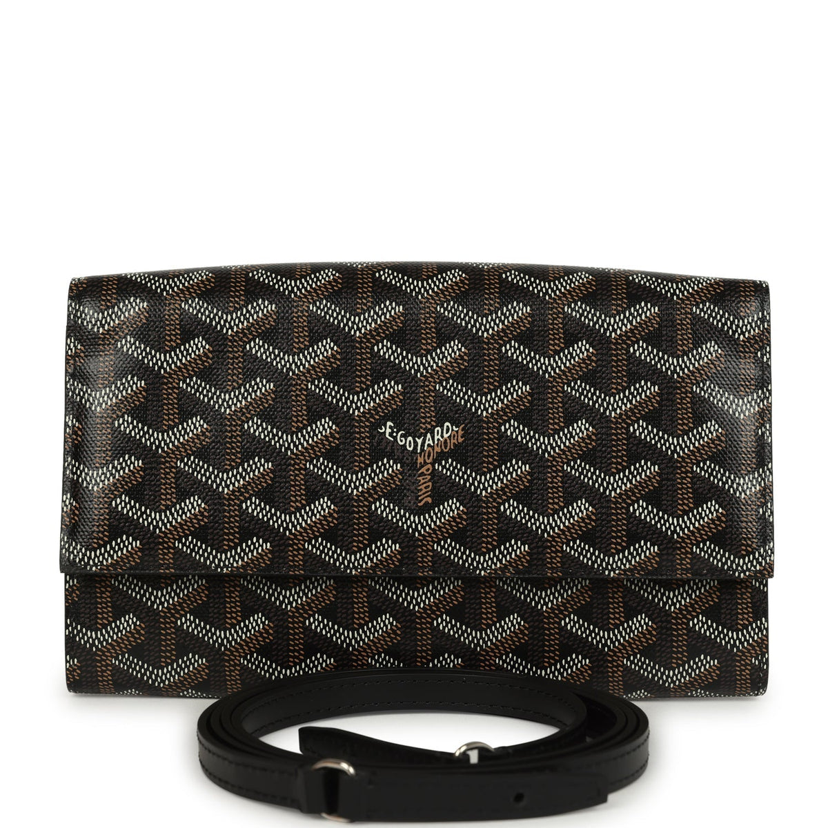 Goyard Goyardine Canvas Black Varenne Continental Wallet Bag Palladium Hardware – Accessorio premium elegante