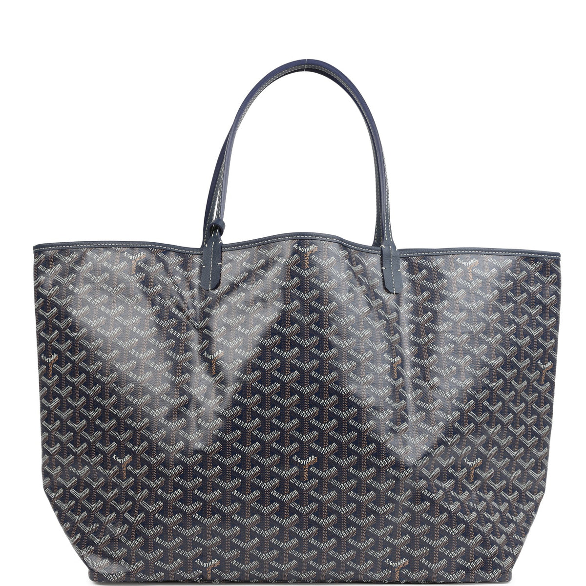 Goyard Goyardine Navy Saint Louis GM Tote Bag Palladium Hardware – Accessorio premium elegante
