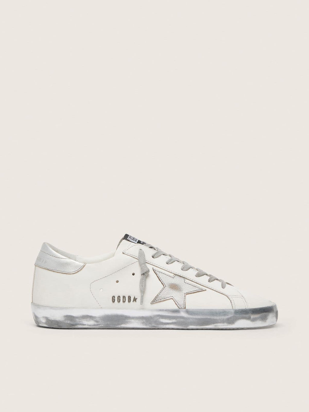 Golden Goose Super-Star Uomo con Stella e Talloncino in Pelle Laminata