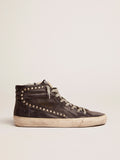 Golden Goose Slide Uomo di Colore Nero con Borchie Applicate