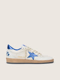 Golden Goose Ball Star Wishes Uomo in Nappa Bianca con Stella e Talloncino Bluette