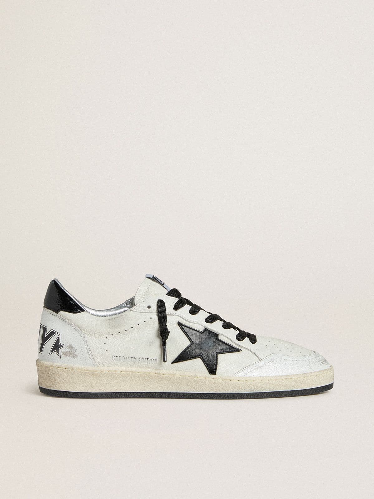 Golden Goose Ball Star Wishes Uomo in Nappa con Stella e Talloncino in Naplak Nero