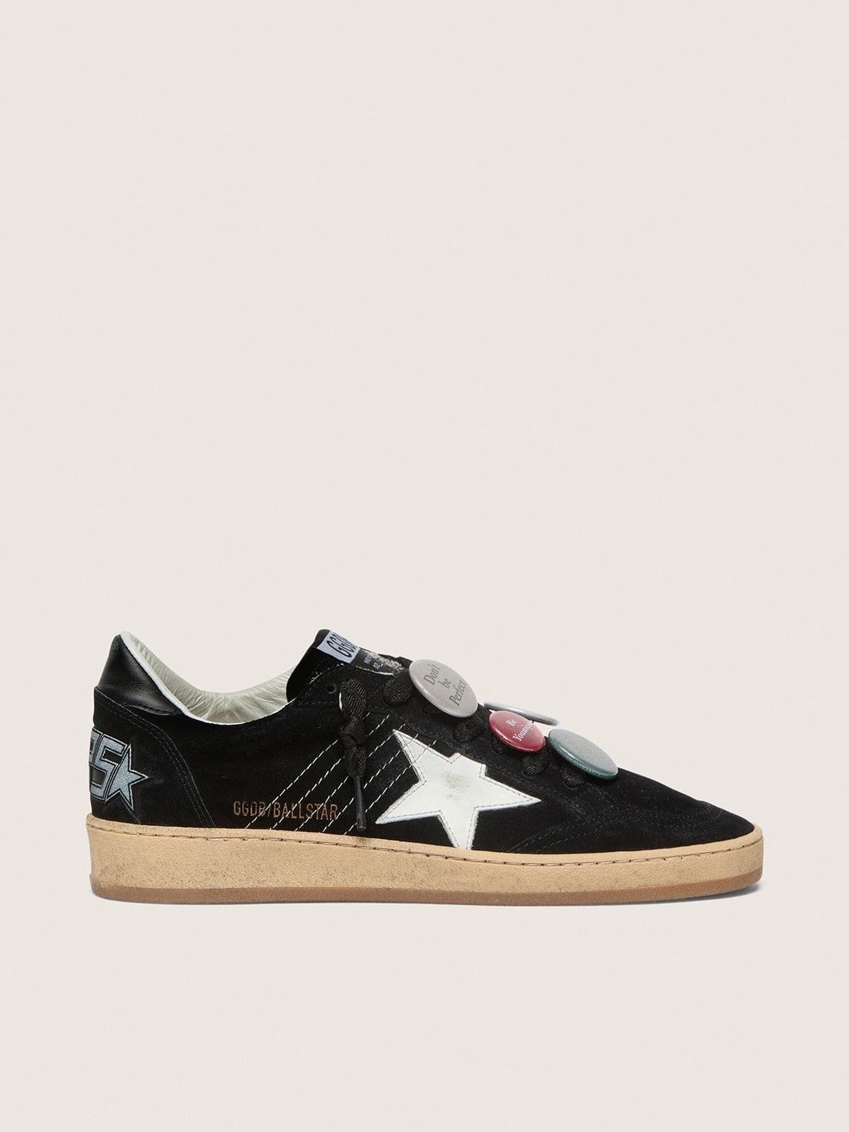 Golden Goose Ball Star Uomo Ltd in Suede Nera con Skins