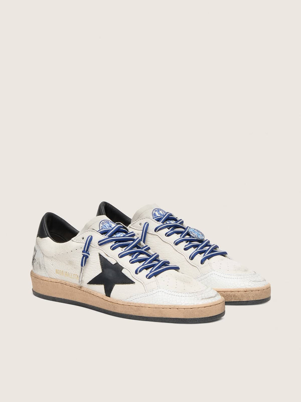Golden Goose Ball Star Uomo Ltd in Nappa Bianca con Stella e Talloncino in Pelle Neri