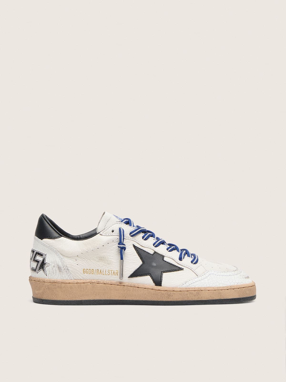 Golden Goose Ball Star Uomo Ltd in Nappa Bianca con Stella e Talloncino in Pelle Neri
