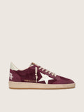 Golden Goose Ball Star FiveFourFive Uomo in Suede Bordeaux con Stella Color Crema