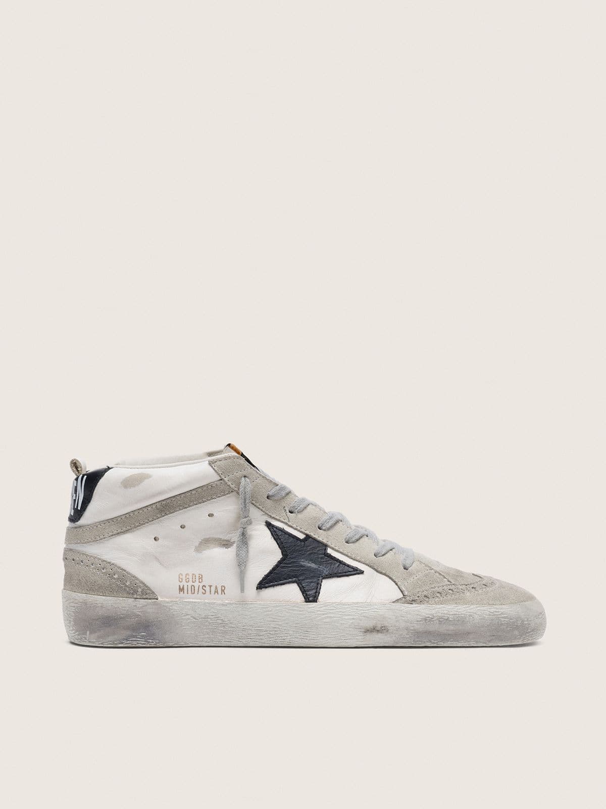 Golden Goose Mid Star Uomo Bianche con Stella Nera