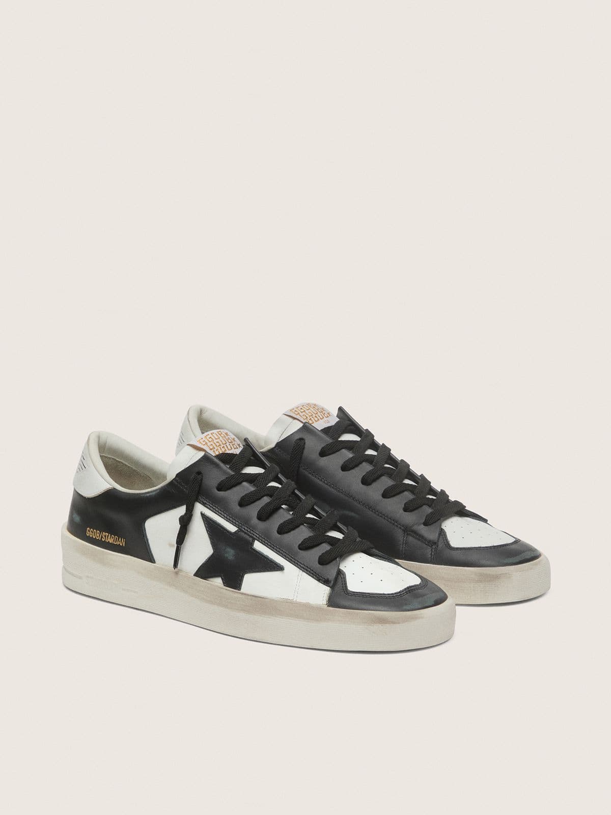 Golden Goose Stardan Uomo in Pelle Bianca e Nera