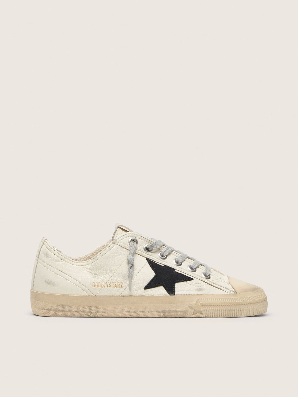Golden Goose V Star in Nappa con Stella in Pelle Nabuk Nera
