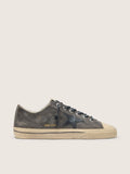 Golden Goose V Star Uomo in Suede Nero con Stella in Pelle Nera