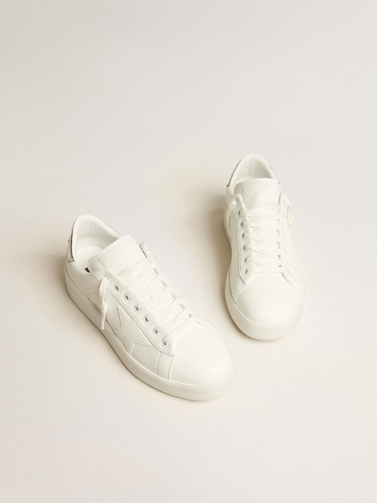 Golden Goose Purestar Uomo Bio Based con Stella Bianca e Talloncino Effetto Specchio