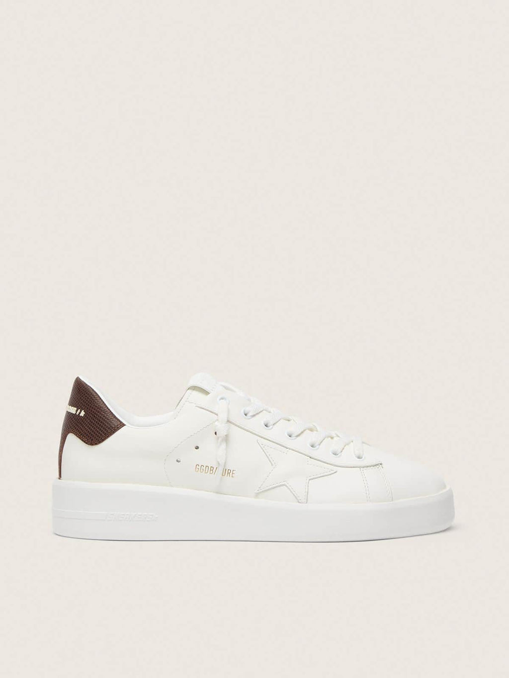 Golden Goose Purestar con Stella Bianca e Talloncino con Stampa Lucertola Bordeaux