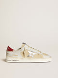 Golden Goose Stardan Uomo in Nabuk e Pelle Crackl  con Stella in Pelle Laminata Argento