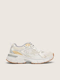 Golden Goose Lightstar Uomo in Pelle e Mesh Bianchi e Stella Bianco Vissuto