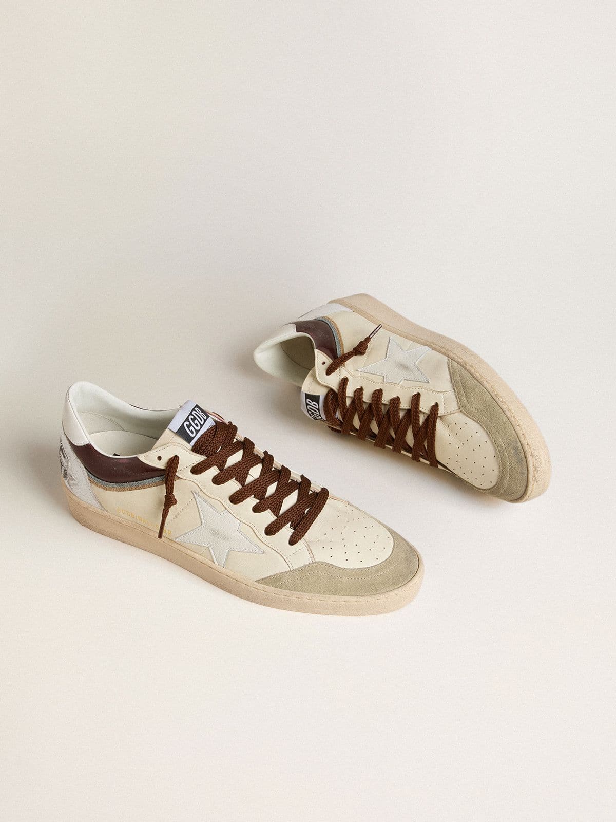Golden Goose Ball Star Uomo Ltd in Nappa con Stella in Nappa e Talloncino in Pelle