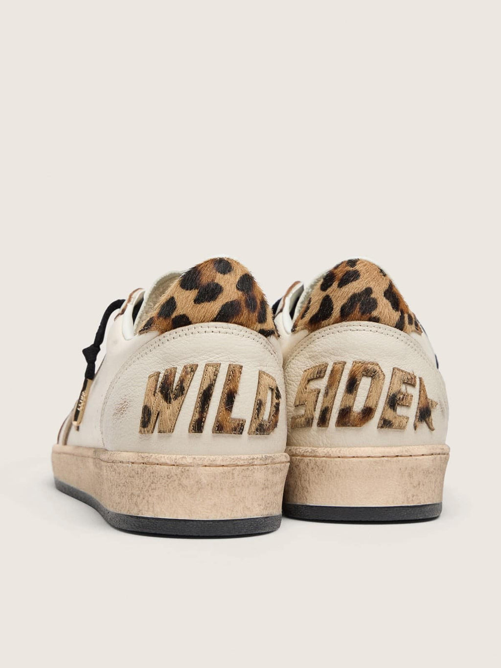 Golden Goose Ball Star Wishes Uomo con Stella in Suede e Talloncino in Cavallino Leopardato