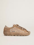 Golden Goose Super-Star Ski Uomo in Dolmias e Suede Caramello con Stella e Talloncino in Nabuk Color Marmo