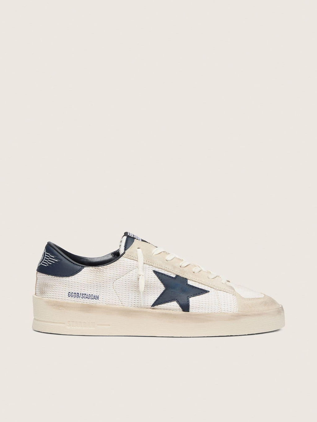 Golden Goose Stardan Uomo in Suede Beige con Stella Blu
