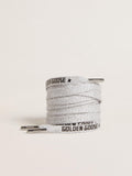 Golden Goose Lacci in cotone grigio con logo nero a contrasto