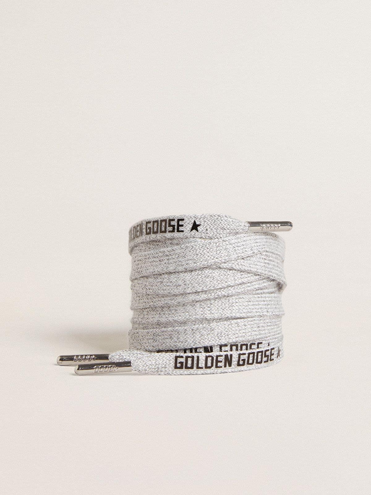 Golden Goose Lacci in cotone grigio con logo nero a contrasto