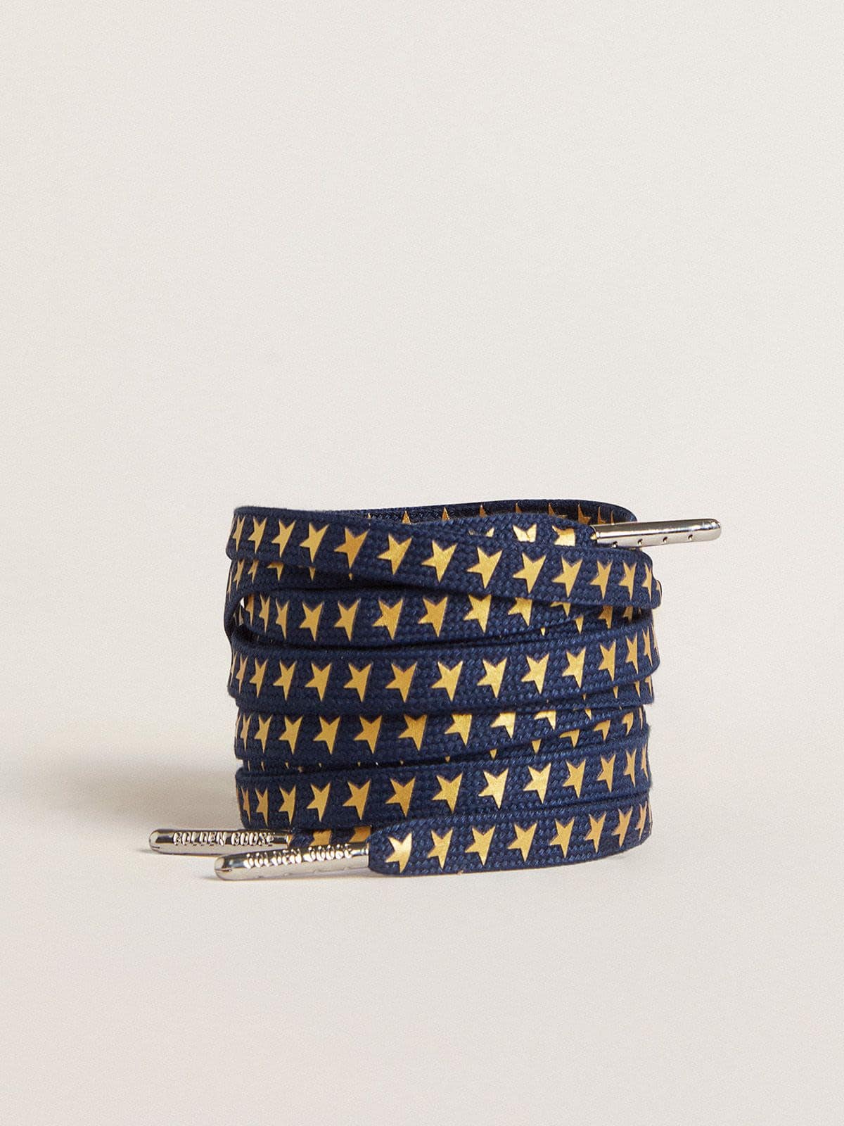 Golden Goose Lacci color blu navy con stelle color oro a contrasto