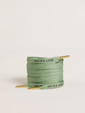 Golden Goose Lacci in lurex color verde acqua con logo nero a contrasto