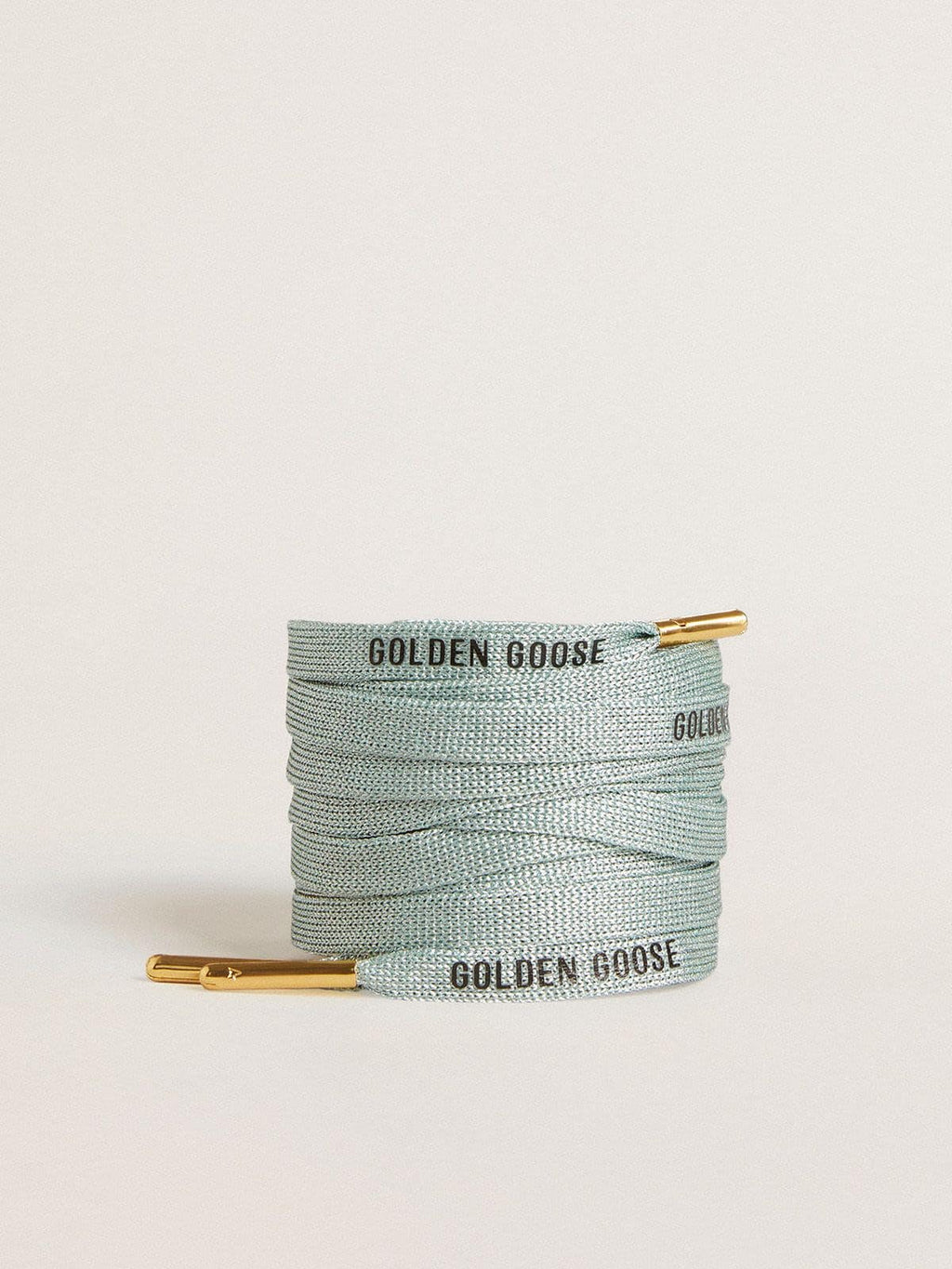 Golden Goose Lacci in lurex color grigio con logo nero a contrasto