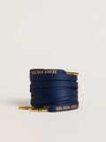Golden Goose Lacci in cotone blu con logo oro a contrasto