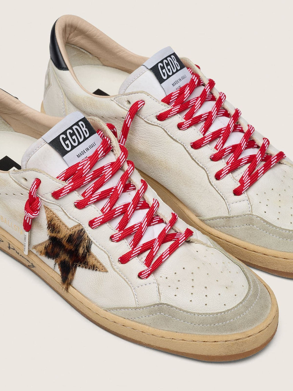 Golden Goose Laccio trekking rosso con dettagli bianchi