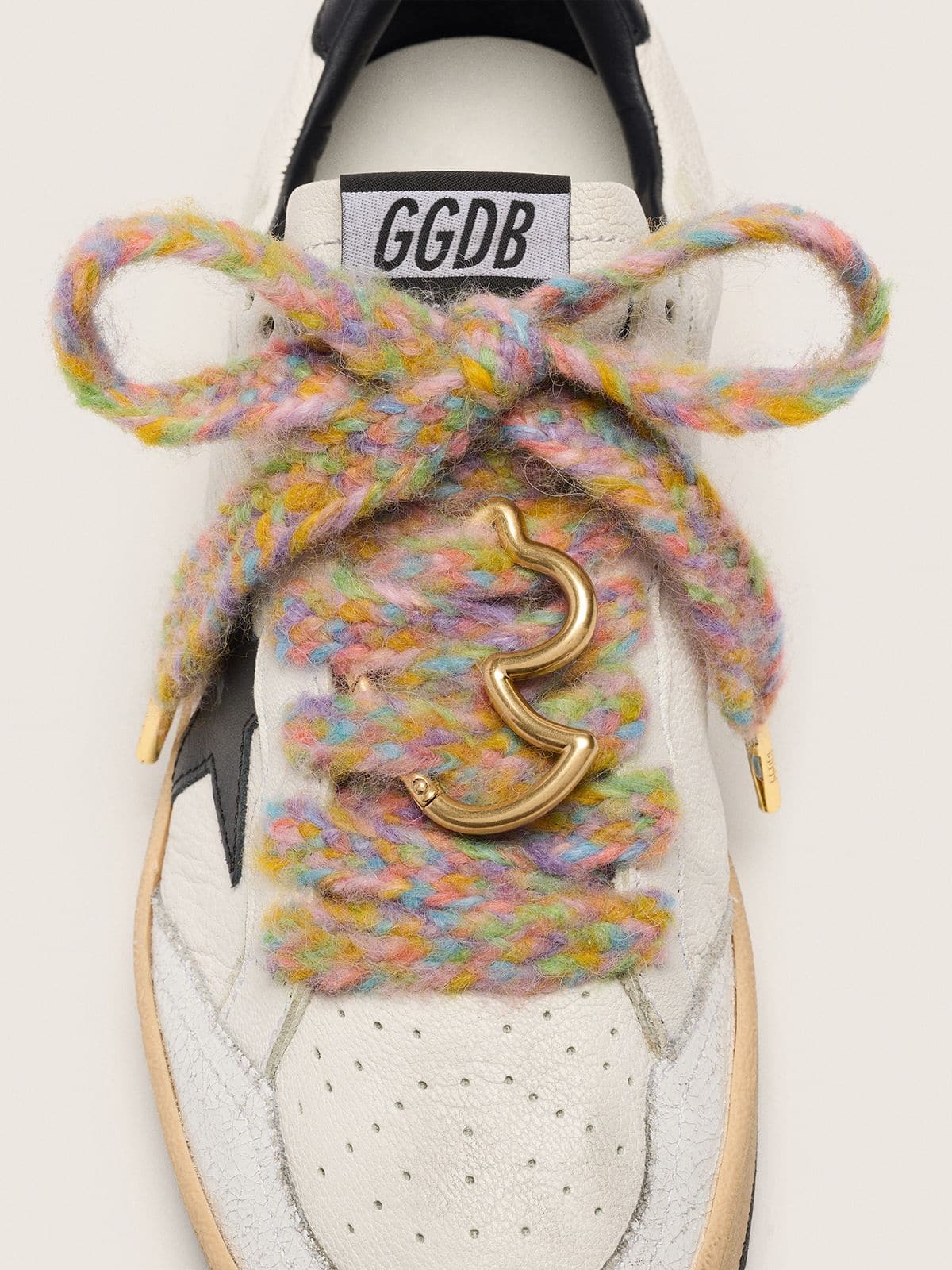 Golden Goose Skins laccio in lana multicolor con moschettone a forma di paperella