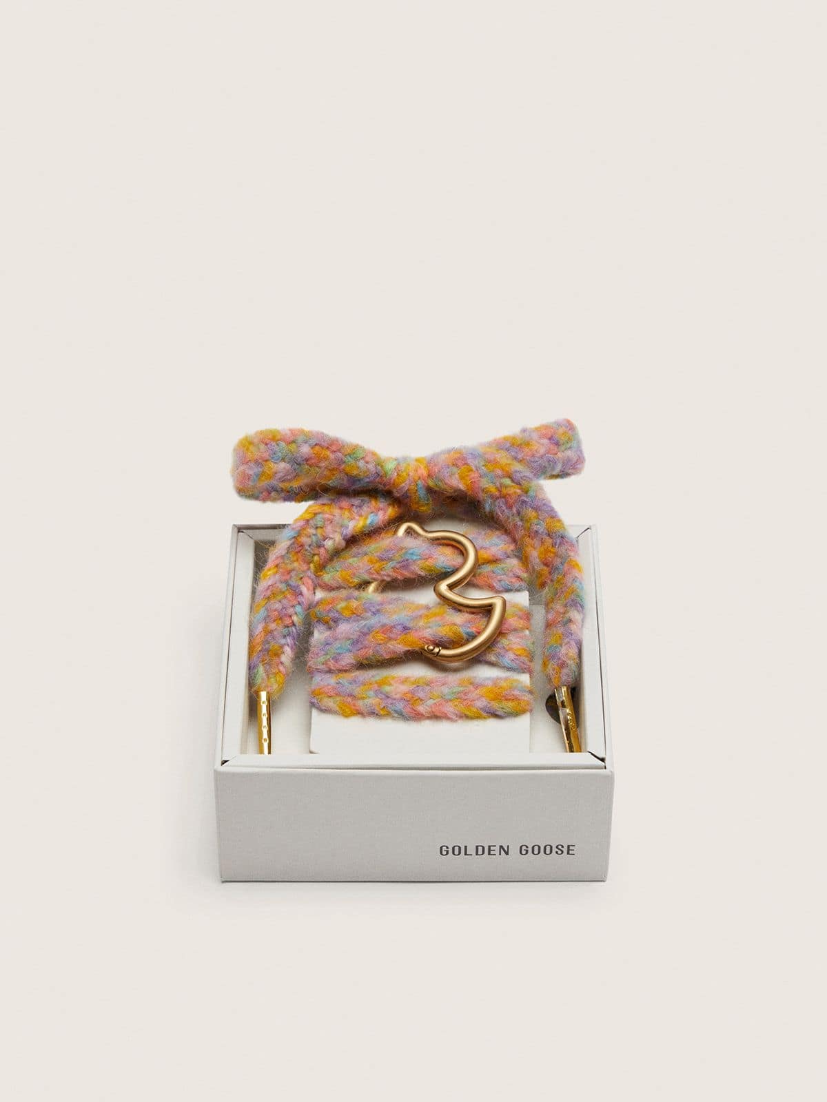 Golden Goose Skins laccio in lana multicolor con moschettone a forma di paperella