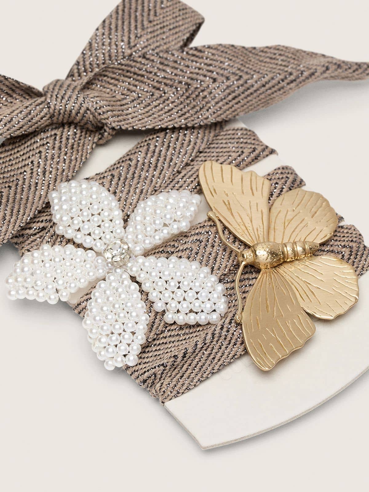 Golden Goose Skins "Sparkling" laccio spigato marrone, nero e argento con due charm applicati