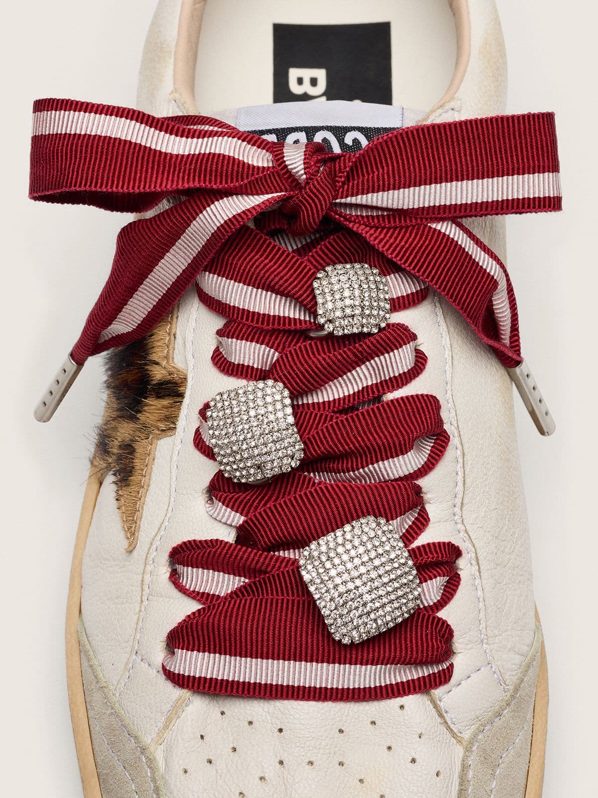 Golden Goose Skins laccio bicolor con tre charm argento