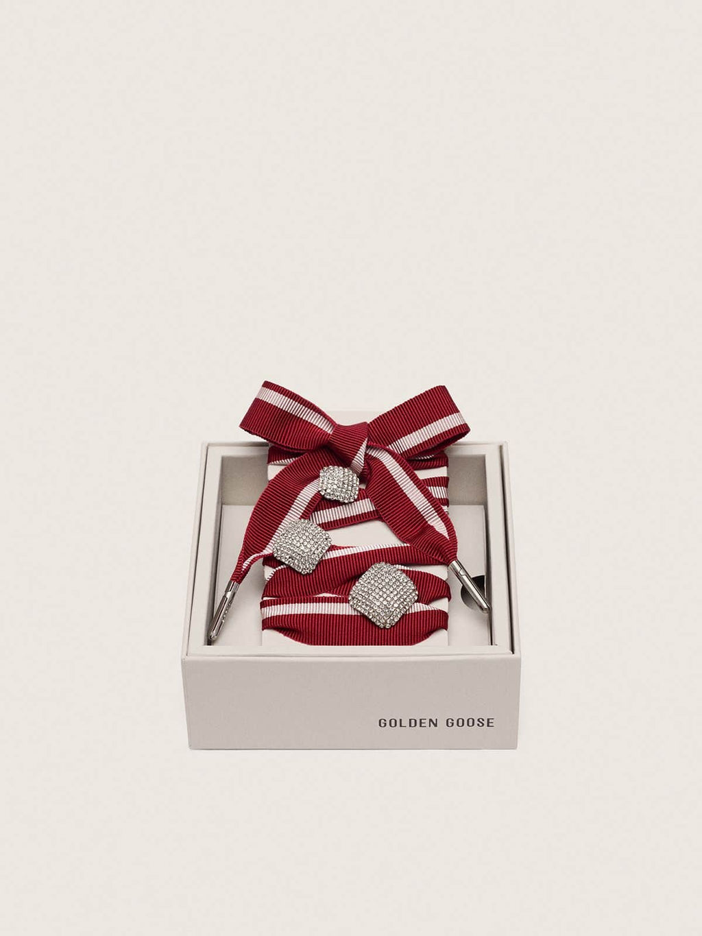 Golden Goose Skins laccio bicolor con tre charm argento